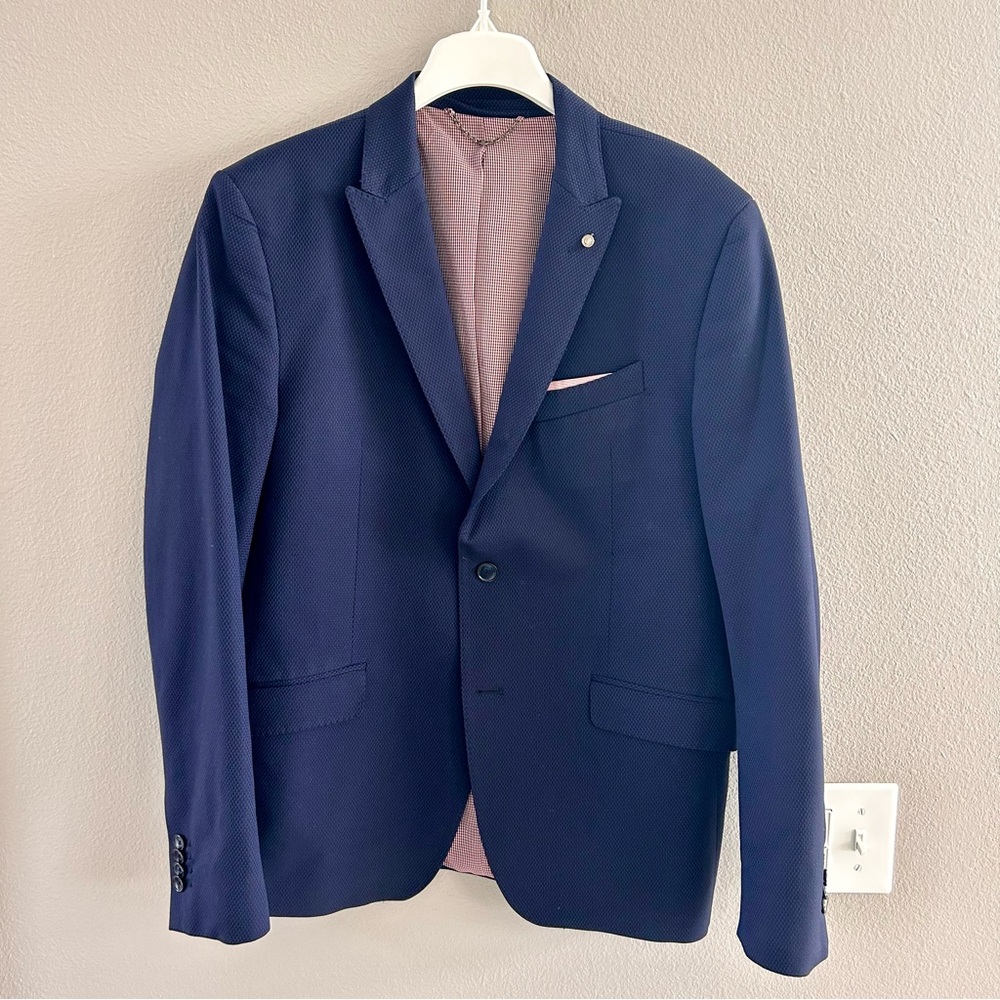 Men’s 44R Zara Navy Blue Suit Jacket Blazer